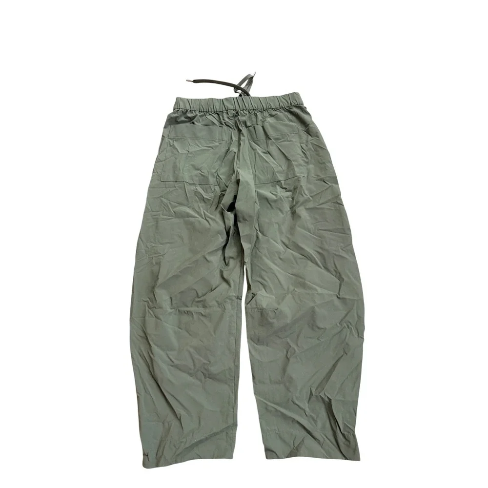 Everlane Olive Green Barrel Leg Pull On Utility Pants Womens Small Drawstring - Picture 2 of 4